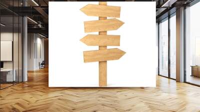 3d Wooden directional boards Wall mural