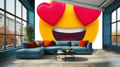 emoji 3d in love emoticon Wall mural