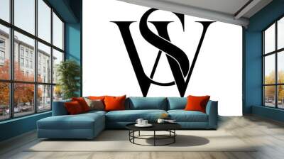 Letter ws logo design vector editable business brand identity royalty free image Wall mural