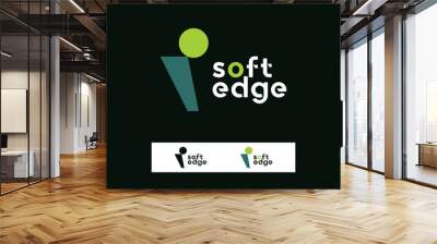 Soft edge logo design business name ideas Wall mural