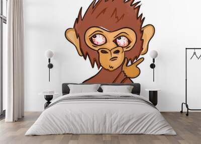 bored ape art hand drawn illustration vector  Wall mural