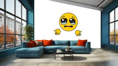 crying desperate emoji isolated vector Wall mural