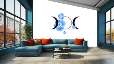 Japanese Hydrangea petals and triple moon goddess tattoo idea Wall mural