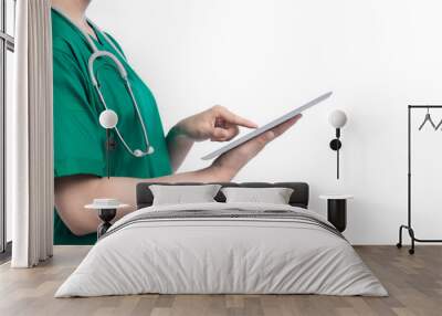 Doctor using digital tablet Wall mural