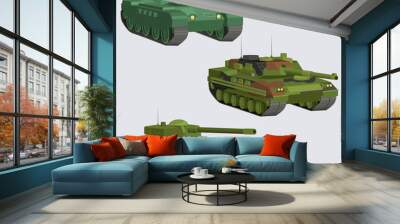 Military Vector tanks image design set in different variations for your design, illustration needs. Wall mural