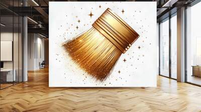 Golden Abstract Art brushes bring life to a painting. Wall mural