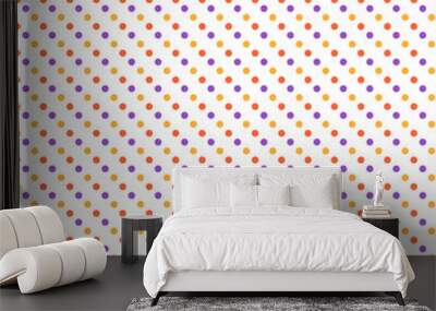 Seamless pattern with multicolored dots isolated on white backgr Wall mural