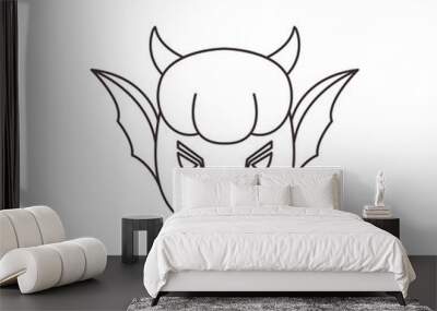 cute monster line icon logo vector Wall mural