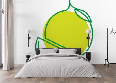 lemon lines art icon logo vector Wall mural