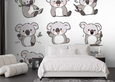 cute koala mascot illustration Wall mural