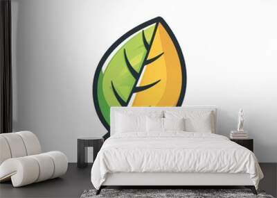 leaf icon design isolated on a white background Wall mural