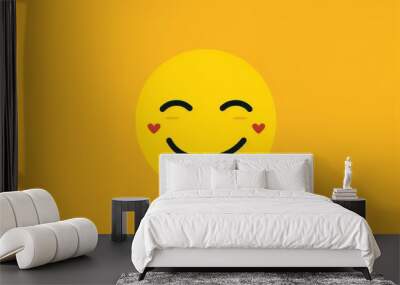 smile yellow emoji minimalist graphic design Wall mural