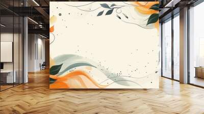 A beautifully designed wedding card template with a creative sketch, featuring a fantastic abstract design in a modern style. Wall mural