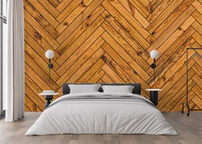 Natural parquet seamless floor texture. Herringbone Wall mural