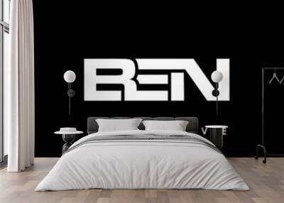 BEN Letter Initial Logo Design Template Vector Illustration Wall mural