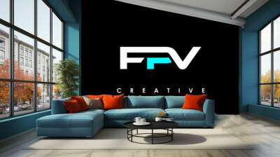 FPV Letter Initial Logo Design Template Vector Illustration Wall mural