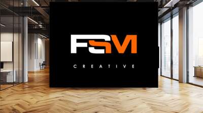 FSM Letter Initial Logo Design Template Vector Illustration Wall mural