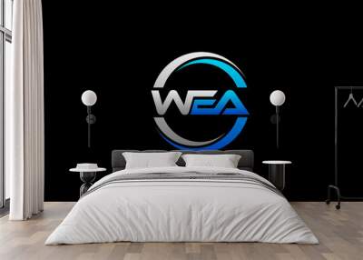 WEA Letter Initial Logo Design Template Vector Illustration Wall mural