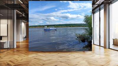 boat on the river Wall mural