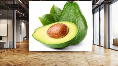 Avocado isolated on white Wall mural