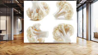 Cauliflower collection isolated on white background Wall mural