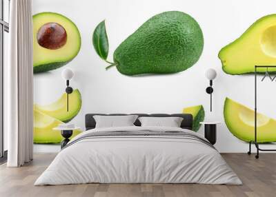 Fresh organic avocado isolated Wall mural