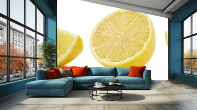 Lemon collection isolated on white Wall mural