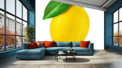 lemon fruit with leaf Wall mural