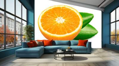 Orange half isolated on white background Wall mural