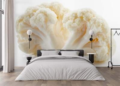 Organic cauliflower with clipping path isolated on a white background. Fresh cauliflower Wall mural