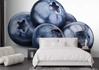 Organic fresh blueberry isolated on white Wall mural