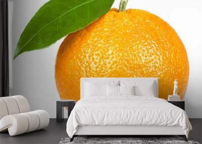 Ripe orange isolated on white background Wall mural