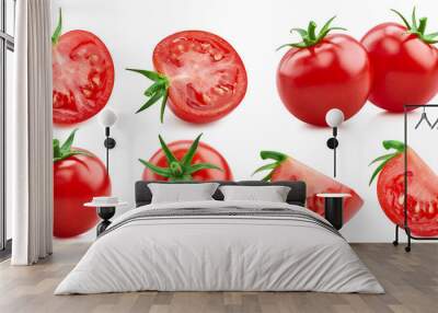 Tomato on a white background Wall mural