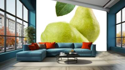 two ripe pears isolated on white background Wall mural