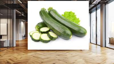 zucchini courgette decorated with green leaf lettuce Wall mural