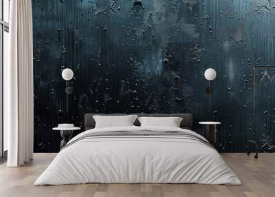 Black metal abstract background. Dark iron surface Wall mural