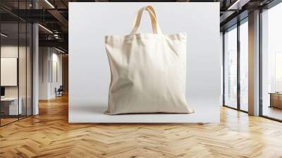 Canvas tote bag mockup, eco cotton shopper on white background Wall mural