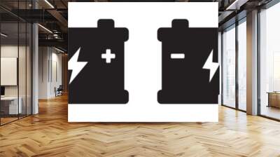 Car battery icon. Energy power accumulator. Auto battery symbols. Vector illustration. Wall mural