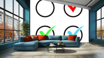 Checkbox set with blank and checked checkbox vector icon. Wall mural