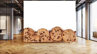 Chocolate chip cookies isolated on white background with copy space for your text. Wall mural