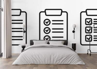 Clipboard icon. Checklist sign symbol for web site and app design. Wall mural