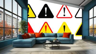 Danger sign, warning sign, attention sign. Danger icon, warning icon, attention icon. Wall mural