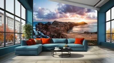 dawn over the sea madeira Wall mural