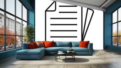 Document icon vector. Simple flat symbol. Wall mural