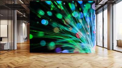 Fiber optics lights abstract background. Wall mural