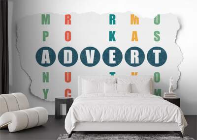 Advertising concept: Advert in Crossword Puzzle Wall mural