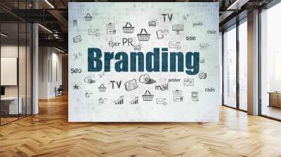 Advertising concept: Branding on Digital Data Paper background Wall mural