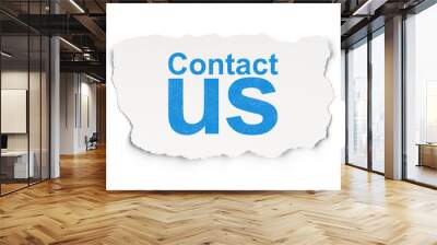 advertising concept: contact us on paper background Wall mural