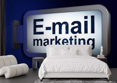 Advertising concept: E-mail Marketing on billboard background Wall mural