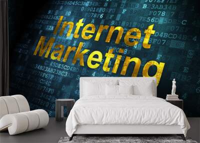 advertising concept: internet marketing on digital background Wall mural